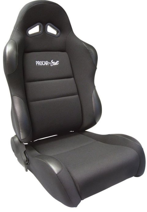 Procar Sportsman Racing Black/black Vinyl/velour Seat 80-1605-61R Seat, Series 1605, Lever Reclining, Passenger Side, Black Vinyl Inside, Black Velour Wings and Bolsters, Each thumbnail 2