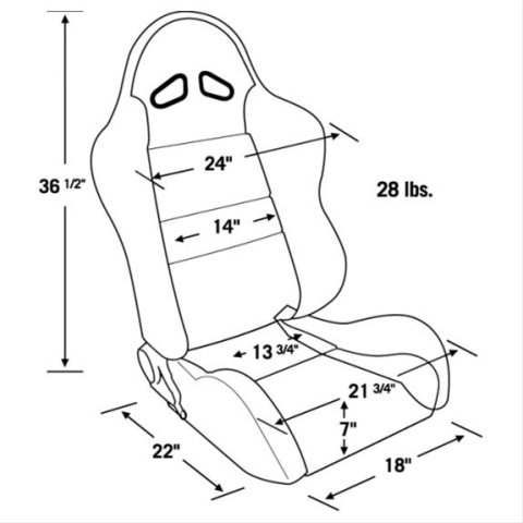Procar Sportsman Racing Black Velour Seat 80-1606-61L Seat, Series 1606, Lever Reclining, Driver Side, Velour, Black, Each thumbnail 2