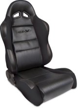 Procar Sportsman Racing Black/black Vinyl/velour Seat 80-1605-61L Seat, Series 1605, Lever Reclining, Driver Side, Black Vinyl Inside, Black Velour Wings and Bolsters, Each thumbnail 1