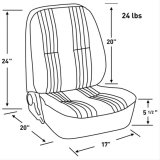 Procar Lowback Series 1400 None Seat 80-1400-99R Seat, Pro-90 1400, Passenger Side, Lever Recline Style, Bare Seats, No Covers, Each thumbnail 1