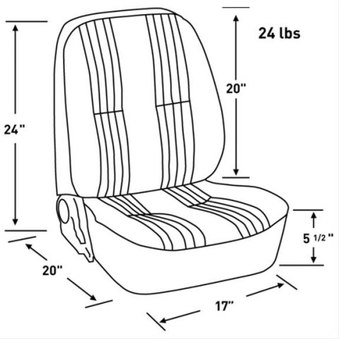 Procar Lowback Series 1400 None Seat 80-1400-99R Seat, Pro-90 1400, Passenger Side, Lever Recline Style, Bare Seats, No Covers, Each