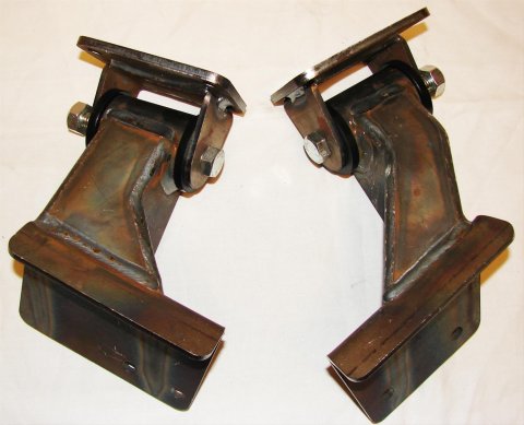 M.O.R.E. BombProof Motor Mounts JM200 Mounts, Complete Mount, Bolt-In, Steel, Natural, Polyurethane, Black, Chevy V8 into Jeep, Pair thumbnail 1