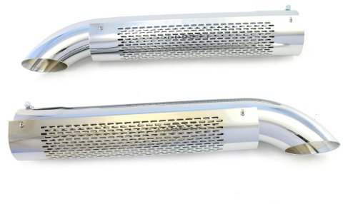 Patriot Side Tube Turnouts H3824 Muffler, Turnouts, 3.5 in. Inlet/3.5 in. Outlet, Steel, Chrome, Pair thumbnail 2