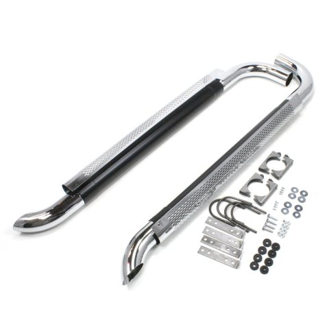 Patriot Side Exhaust H1080 Exhaust, Pipes, Shielded, Steel, Chrome, 2 in. Inlet, 80 in. Length, Universal, Pair thumbnail 2