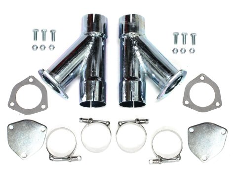 Patriot 2.5 Inch Exhaust Cutouts Kit H1130 Cutout, Manual, Steel, Zinc Plated, Clamp-On, 2.500 in. Diameter, Pair thumbnail 1