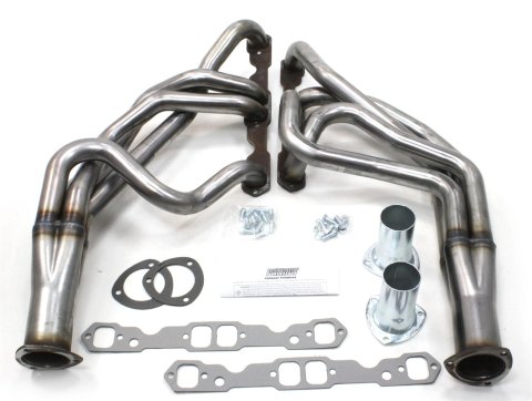 Patriot Tri-5 Headers H8050 Headers, Long Tube, Steel, Natural, Chevy, Danchuk Mounts, Small Block, Pair thumbnail 2