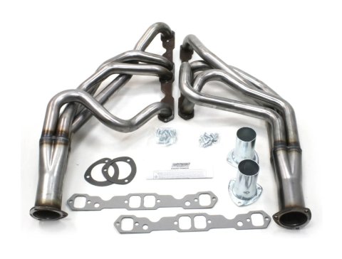 Patriot Tri-5 Headers H8050 Headers, Long Tube, Steel, Natural, Chevy, Danchuk Mounts, Small Block, Pair thumbnail 4