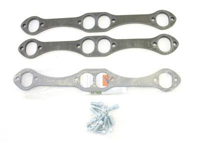 Patriot Header Flange Kits H7863 Flanges, No Stubs, Steel, 0.375 in. Thick, 1.625 in. Oval Port, Gaskets, Bolts, Pair thumbnail 1