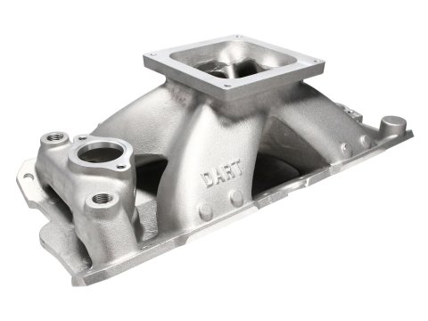 Dart Single Plane Intake Manifolds 42421000 Manifold, Plane, Aluminum, Natural, Dominator Flange, Chevy, Small Block, Each thumbnail 1