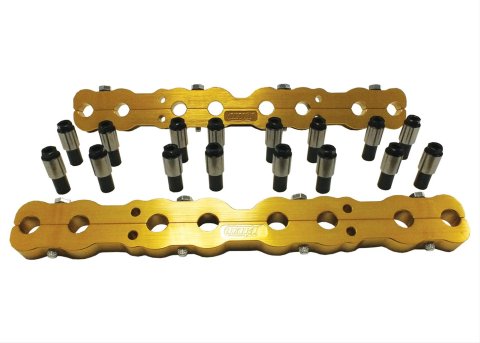 Dart Stud Girdles 64110003 Girdles, Clamp-on, Aluminum, Gold Anodized, for Use On Cylinder Heads Only, Chevy, Small Block, Kit thumbnail 1
