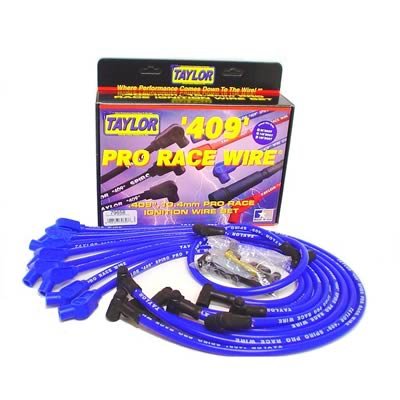 Taylor 409 Race-Fit Pro Race Spark Plug Wires 79658 Wires, Race, Spiro-Wound, 10.4mm, Blue, 135 Degree Boots, Ford, 5.0/5.8L, V8, Set thumbnail 2