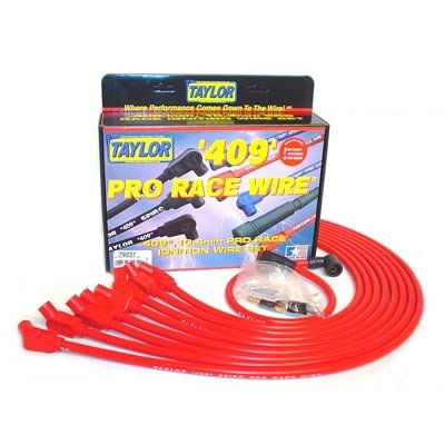 Taylor 409 Race-Fit Pro Race Spark Plug Wires 79231 Wires, Race, Spiro-Wound, 10.4mm, Red, 135 Degree Boots, AMC/GM, V8, Set thumbnail 2