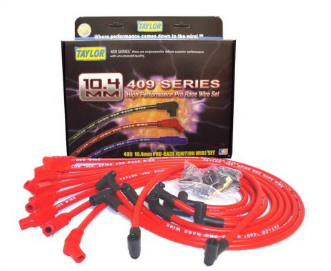 Taylor 409 Race-Fit Pro Race Spark Plug Wires 79258 Wires, Race, Spiro-Wound, 10.4mm, Red, 135 Degree Boots, Ford, 5.0/5.8L, V8, Set thumbnail 3