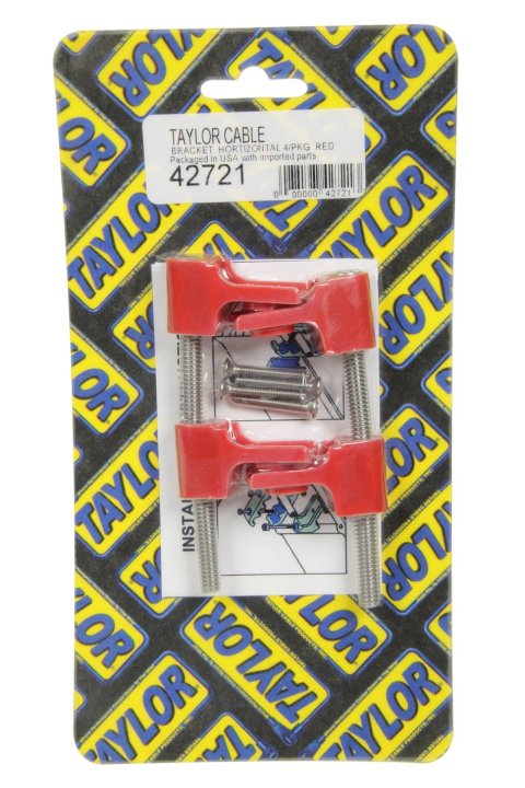Taylor Mounting Brackets for Clamp-Style Wire Separators 42721 Ignition Loom Brackets, Horizontal, Nylon, Red, Chevy, Chrysler, Dodge, Plymouth, Set of 4 thumbnail 2