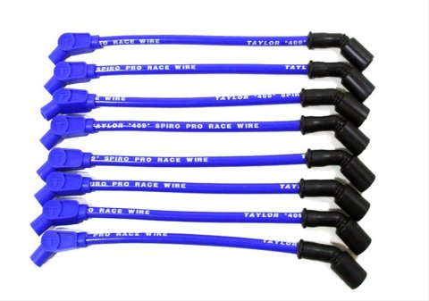 Taylor 409 Race-Fit Pro Race Spark Plug Wires 79614 Wire, Pro, Spiral Core, 10.4mm, Blue, Coil Pack, Buick, Cadillac, Chevy, GMC, Hummer, Isuzu, Saab thumbnail 1