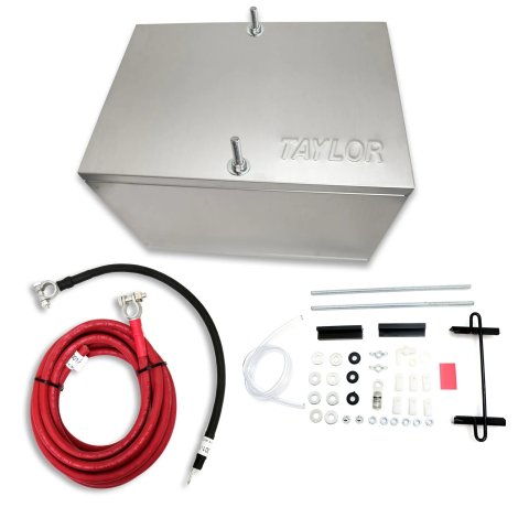Taylor Battery Relocation Kits 48103 Kit, Aluminum Box, 1-Gauge Cables, Terminals, Hold-Downs, Grommets, Cable Clamps, Kit thumbnail 5