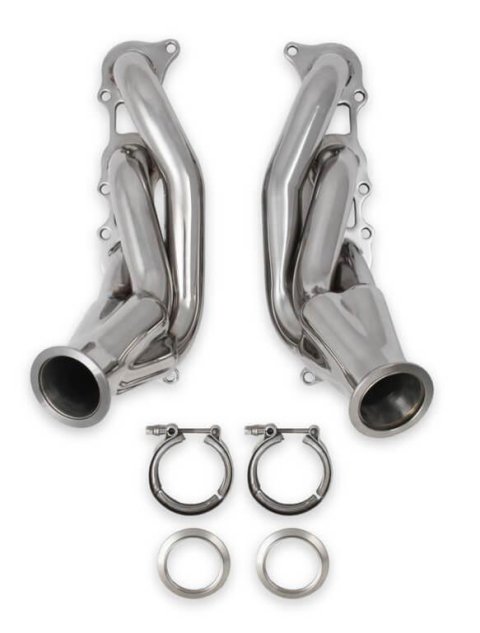 Flowtech Coyote Turbo Headers 12153FLT Headers, Forward Facing Turbo, V-Band Flanges, 304 Stainless Steel, Polished, Ford, Modular V8, Coyote, Pair thumbnail 3