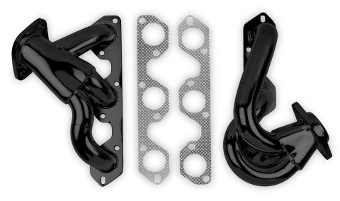 Flowtech Headers 92004FLT Headers, Shorty, Steel, Painted, 2.5 in. Collector, Round Port, Jeep, 3.8L, Pair thumbnail 4