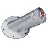 Jaz Products Dragster Fill Valves 345-251-03 Fuel Valve, Aluminum, Natural, 2.25 in. Diameter, 45 Degree, Short Neck, Dragster, 6-Bolt Flange, Each thumbnail 1
