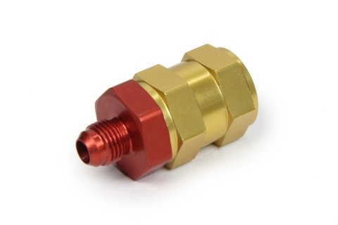 Jaz Products Fuel Cell External Tip Over Valves 834-206-06 Valve, External, Aluminum, Red/Gold Anodized, Female -6 AN to Male -6 AN, Each thumbnail 2