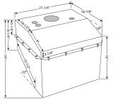 Jaz Products Man-O-War 22 Gallons Fuel Cell 285-722-01 Cells, Man-O-War, Gallons, Steel, Black Powdercoated, One -10 AN Outlet, Alcohol, Diesel, E85, Gasoline, Each thumbnail 1