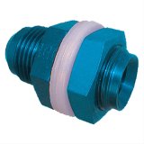 Jaz Products Fuel Cell Fast Flow Fittings 832-108-11 Bulkhead Fitting, Straight, Aluminum, Blue Anodized, -8 AN Male Threads, Bulkhead Nut, Each thumbnail 2
