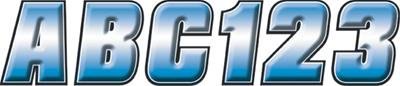 Hardline Products Factory Matched Series 500 Decals CHBLK500 Decals, 500, Number/Letter Combos, Vinyl, Chrome/Black, 1.5 in Width, 2 in Length, Kit thumbnail 1