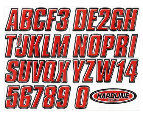 Hardline Products Factory Matched Series 800 Decals REBLK800 Decals, 800, Number/Letter Combos, Vinyl, Red/Black, 2 in Width, 3 in Length, Kit thumbnail 2