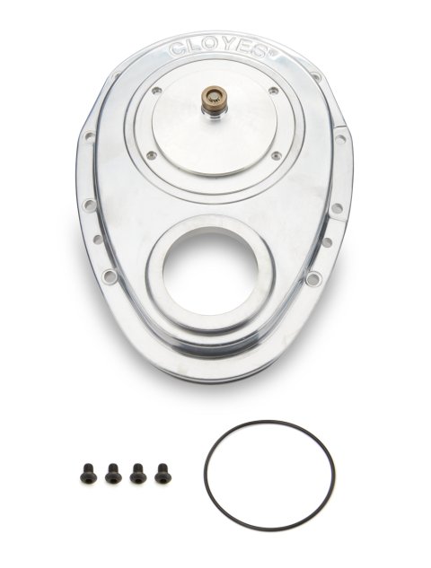 Cloyes Quick Button Two-Piece Timing Covers 9-226 Cover, 2-Piece, Aluminum, Natural, Chevy, Rocket Small Block, Each thumbnail 2