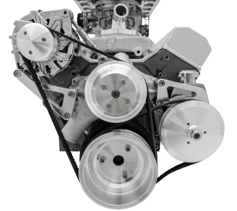 March Performance Serpentine Pulleys and Pulley Sets 22051 Kit, Serpentine, Aluminum, Clear Powdercoated, Chevy, Small Block, Kit thumbnail 3