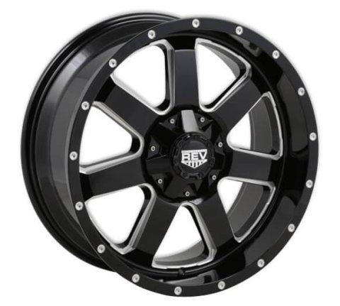 REV Wheels 885 Series Offroad Gloss Black Machined 20x9 Wheel, Series, Offroad, 20 in. x 9 in., Aluminum, Machined, 6 x 5.5 in./135mm Bolt Circle, 4.53 in. Backspace, Each thumbnail 4
