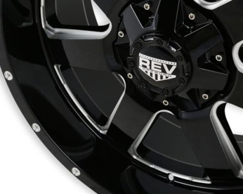 REV Wheels 885 Series Offroad Gloss Black Machined 20x9 Wheel, Series, Offroad, 20 in. x 9 in., Aluminum, Machined, 6 x 5.5 in./135mm Bolt Circle, 4.53 in. Backspace, Each thumbnail 5