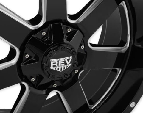 REV Wheels 885 Series Offroad Gloss Black Machined 20x9 Wheel, Series, Offroad, 20 in. x 9 in., Aluminum, Machined, 6 x 5.5 in./135mm Bolt Circle, 4.53 in. Backspace, Each thumbnail 6