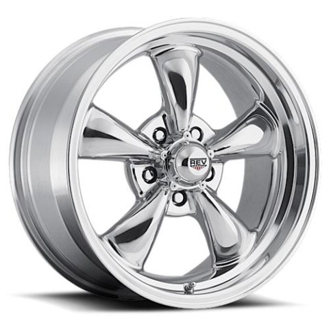 REV Wheels 100 Classic Series Polished 17x7 Wheel, Classic, 17 in. x 7 in., Aluminum, Polished, 5 x 5 in. Bolt Circle, 4 in. Backspace, Each