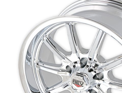 REV Wheels 110 Classic Series Chrome 17x8 Wheel, Classic, 17 in. x 8 in., Aluminum, Chrome, 5 x 4.75 in. Bolt Circle, 4.5 in. Backspace, Each thumbnail 3