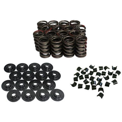 Howards Cams Stock Diameter Performance Valve Spring and Retainer Kits 98636-K11 Kits, Single, Std., 1.514 in. O.D., 348 lbs./in., 0.344 in. Dia. Stem, Retainers, 7-Degree Locks, Damper Spring, Kit thumbnail 1
