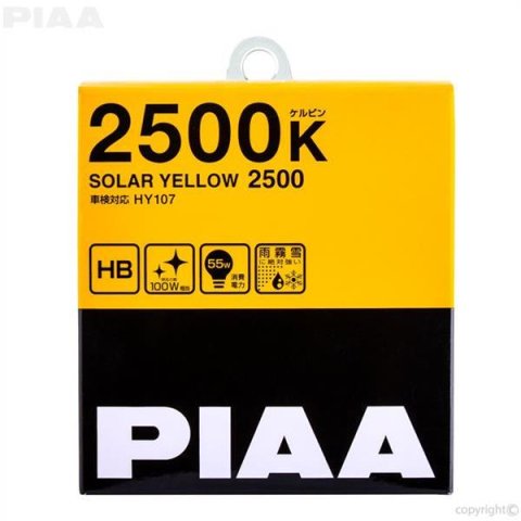 PIAA Light Bulbs HY107E Bulb, 9005 (HB3) / 9006 (HB4) Solar Yellow Twin Pack - 2500K - 12V 55W thumbnail 2