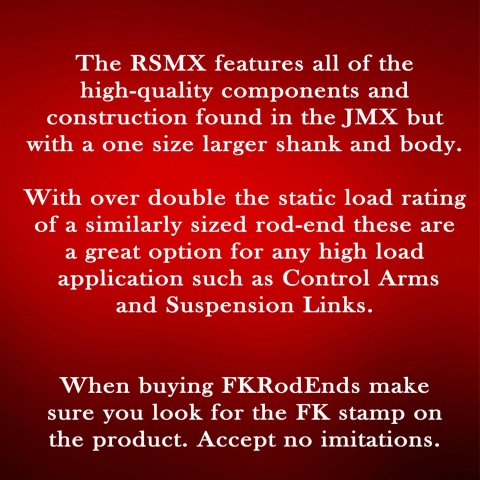 FK RSMX Series Rod Ends RSMXL10T End, Series, 3/4 in.-16 LH, Male Threads, 3-piece, Alloy Steel, 0.625 in. Bore, Each thumbnail 4