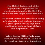 FK RSMX Series Rod Ends RSMX10-8 End, Series, 3/4 in.-16, Male Threads, 3-piece, Alloy Steel, 0.500 in. Bore, Each thumbnail 2