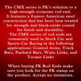 FK CMX Series Rod Ends CMX10 End, Series, 5/8 in.-18, Male Threads, 2-piece, Alloy Steel, 0.625 in. Bore, Each thumbnail 1
