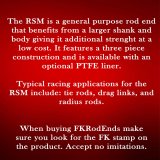 FK RSM Series Rod Ends RSML8T End, Series, 5/8 in.-18 LH, Male Threads, 3-piece, Low carbon Steel, 0.500 in. Bore, Each thumbnail 1