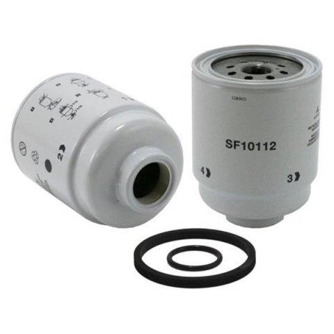WIX Filters 6 Microns Fuel Filter with 1 in.-14 Inlet Size WIX-WF10112 Filter, Canister, White Steel Housing, Cellulose Element, Ram, 6.7L Diesel, Each thumbnail 1