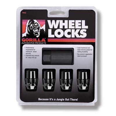 Gorilla Wheel Lock Systems 71641NBC Lug Nuts, Conical Seat, 14mm x 1.50 RH, Closed End, Locking, Black Chrome Steel, Set of 4 thumbnail 2