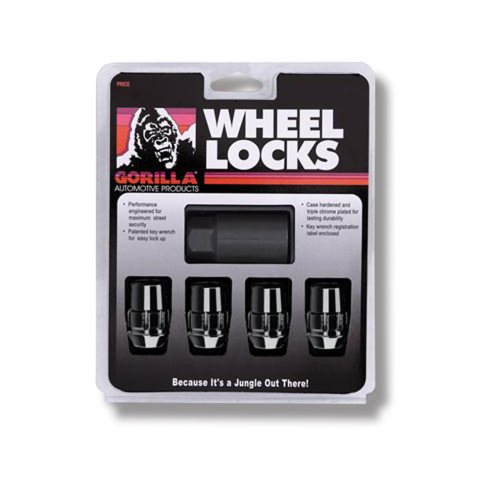 Gorilla Wheel Lock Systems 71641NBC Lug Nuts, Conical Seat, 14mm x 1.50 RH, Closed End, Locking, Black Chrome Steel, Set of 4 thumbnail 3