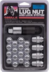 Gorilla Wheel Installation Kits 000000000000071733 Lug Nuts, Conical Seat, 12mm x 1.50 RH, Closed End, Standard, Locking, Chrome Plated Steel, Set of 20 thumbnail 2