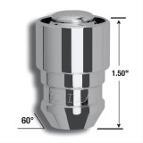 Gorilla Guard Wheel Locks 000000000000061641 Lug Nuts, Steel, Chrome, 14mm x 1.50 RH, Bulge Conical Seat, 13/16 in. Wrench, Set of 4 thumbnail 2