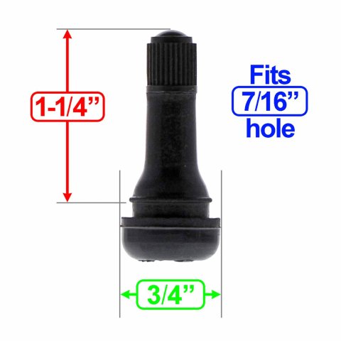Gorilla Snap-In Valve Stems VS413 Stem, Snap-In, Pull-through, Short Style, Rubber, Natural, Each thumbnail 1