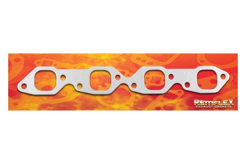 Remflex Exhaust Header Gasket Sets 2029 and Manifold Gaskets, Rectangular Port, Graphite, Fits Old-style GM Performance ZZ502 Heads, Chevy, 7.4L, 8.2L, Pair thumbnail 2
