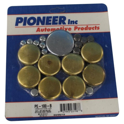 Pioneer Performance Freeze Plugs PE-100-B Plug Kit, Brass, Chevy, Small Block, Kit thumbnail 1