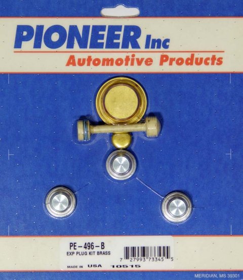 Pioneer Performance Freeze Plugs PE-496-B Plugs, Brass/Steel, Chevrolet, GM LS Engine, Kit thumbnail 1
